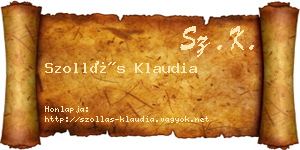 Szollás Klaudia névjegykártya