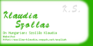 klaudia szollas business card