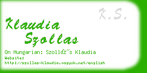 klaudia szollas business card